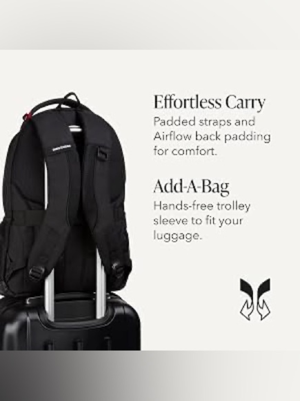 SWISSGEAR Cecil Laptop Backpack 27.3L, Fits 16-Inch Laptops, Black - Picture 7 of 12